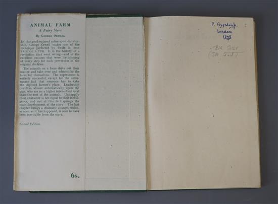 Orwell, George - Animal Farm, 1st edition, in 2nd edition dj, owners writings in blue ink to front free fly leaf, dj with cellotape rep